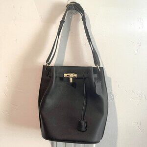 Elegant big leather designer-look shoulder bag tote NEW